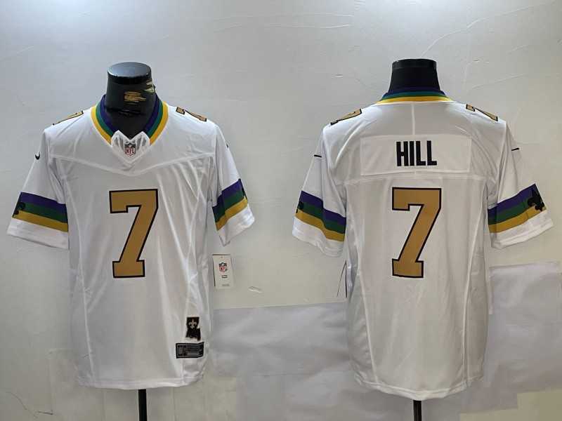 Men's New Orleans Saints #7 Taysom Hill White 2024 FUSE Vapor Limited Stitched Jersey,We sell and wholesale Men's New Orleans Saints #7 Taysom Hill White 2024 FUSE Vapor Limited Stitched Jersey on line form chian!